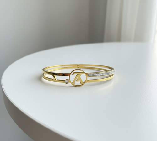 Elegant Designer Charm Bracelet with Crystals