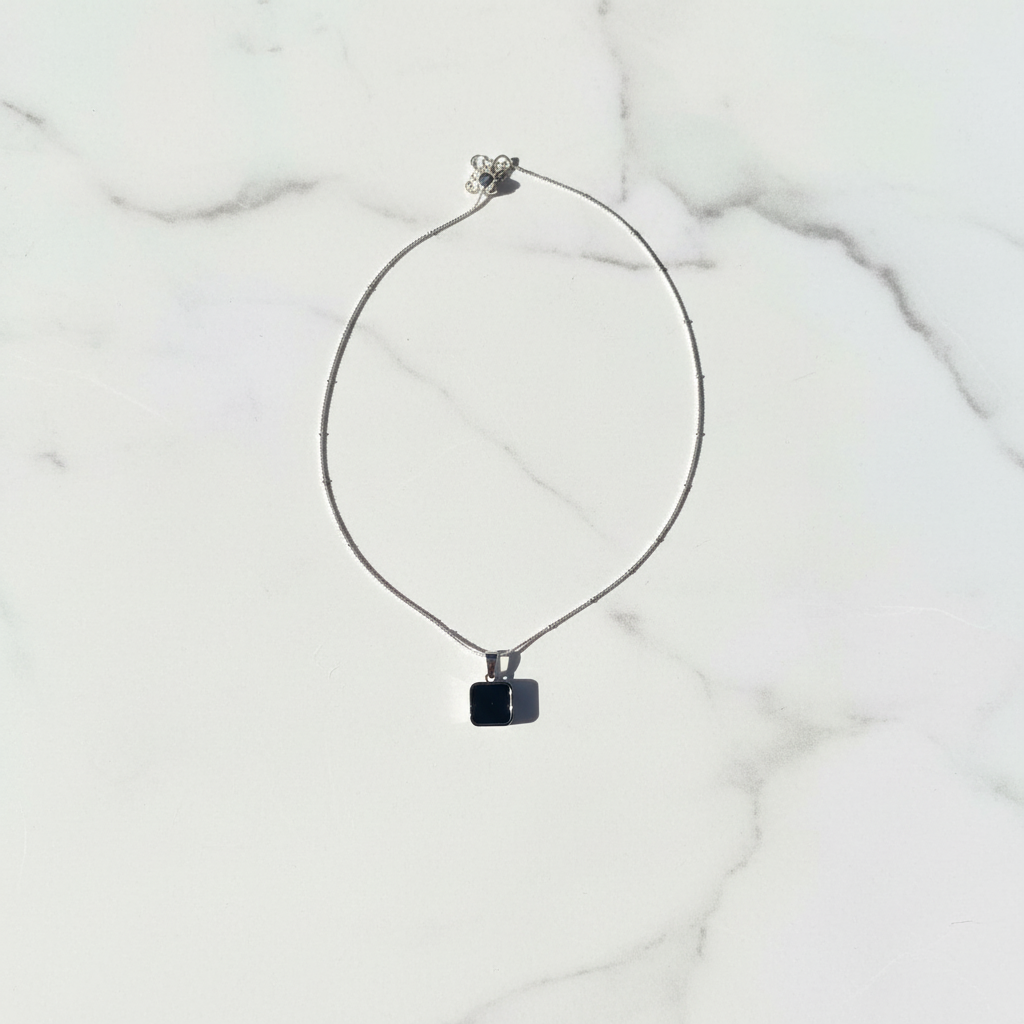Black Stone Square Pendant