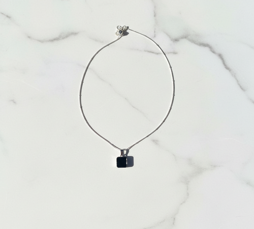 Black Stone Square Pendant