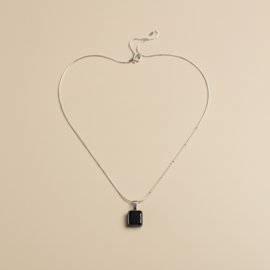 Black Stone Square Pendant