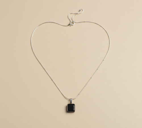Black Stone Square Pendant