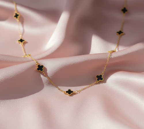 Van Cleef Inspired Gold Clover Chain Necklace