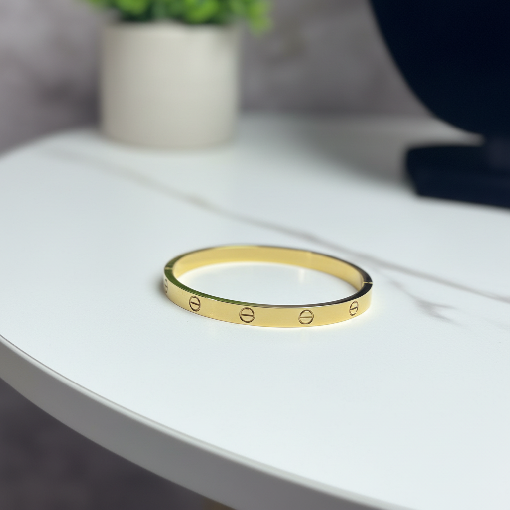 Gold Screw Design Bracelet - Stainless Steel