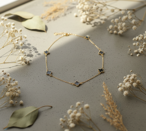 Van Cleef Inspired Gold Clover Chain Necklace