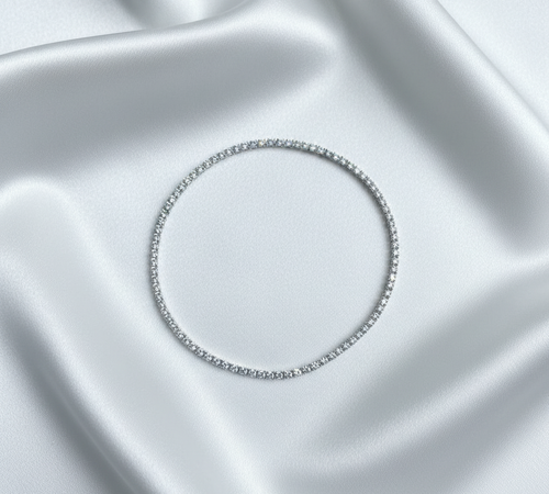 Elegant Crystal Tennis Bracelet - Silver Tone