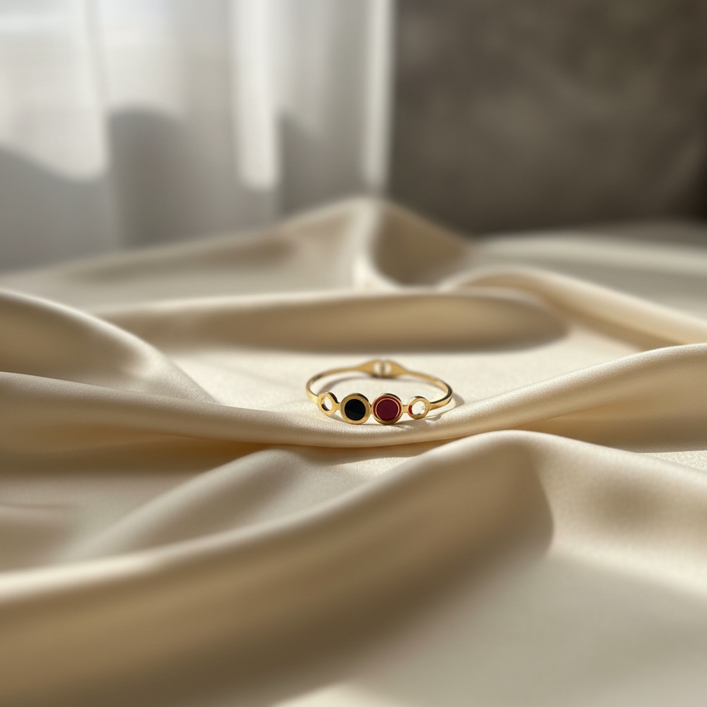 Luxe Black Stone Gold Cuff Bracelet