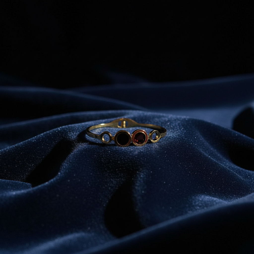 Luxe Black Stone Gold Cuff Bracelet