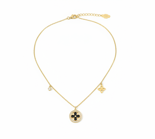 Gold Designer Charm Necklace