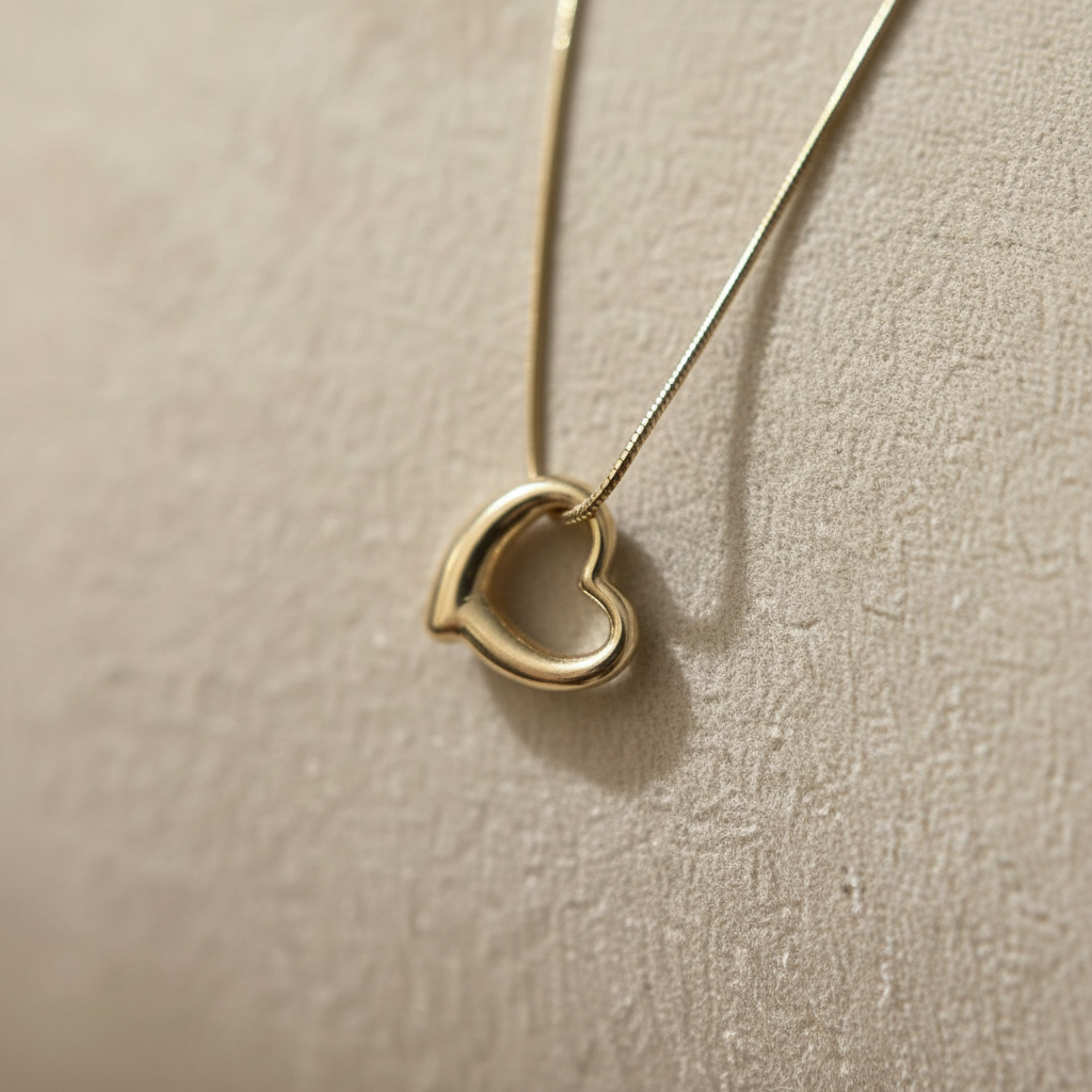 Interlocking Circle Necklace - Gold Tone Pendant