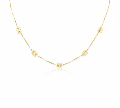Gold Knot Charm Necklace