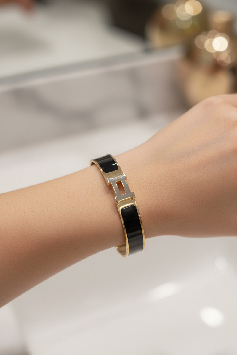 Black & Gold Stainless Steel H-Style