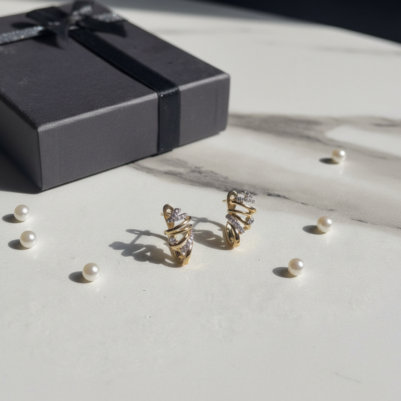 : Silver Spiral Wire Earrings