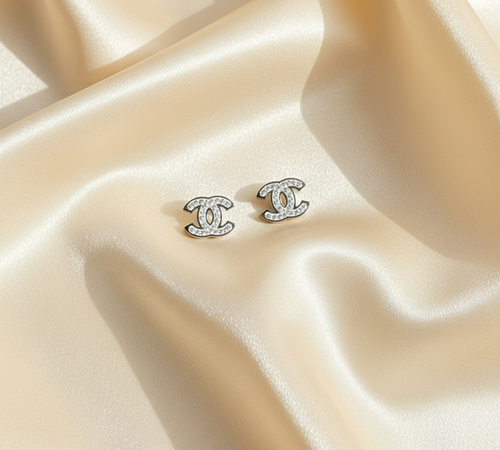 Crystal Embellished Stainless Steel Designer Earrings