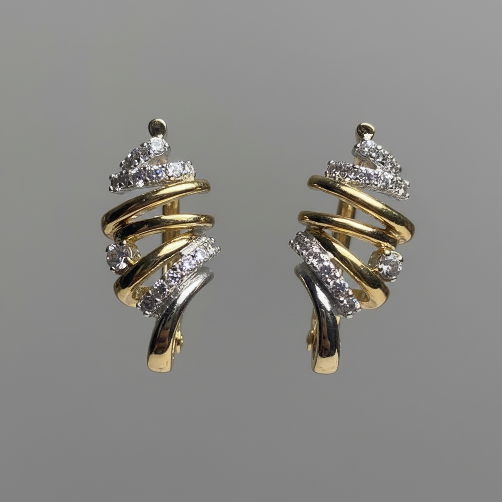 Silver Spiral Wire Earrings