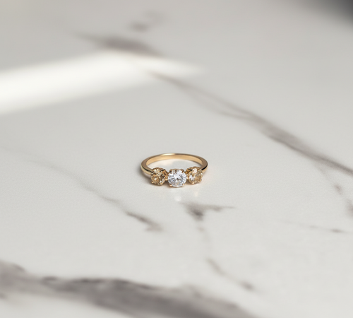 : Elegant Crystal & Gold-Tone Statement Ring