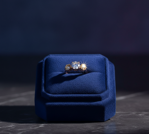 : Elegant Crystal & Gold-Tone Statement Ring