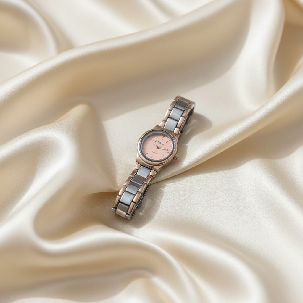 Two-Tone Watch - Rose Pink Dial with Mixed Metal Bracelet