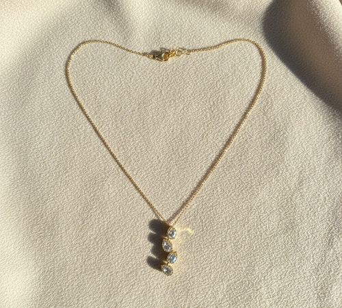 Triple Circle Crystal Pendant Necklace