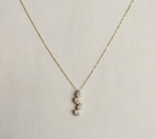 Triple Circle Crystal Pendant Necklace