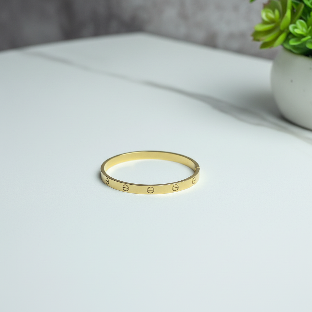 Gold Screw Design Bracelet - Stainless Steel